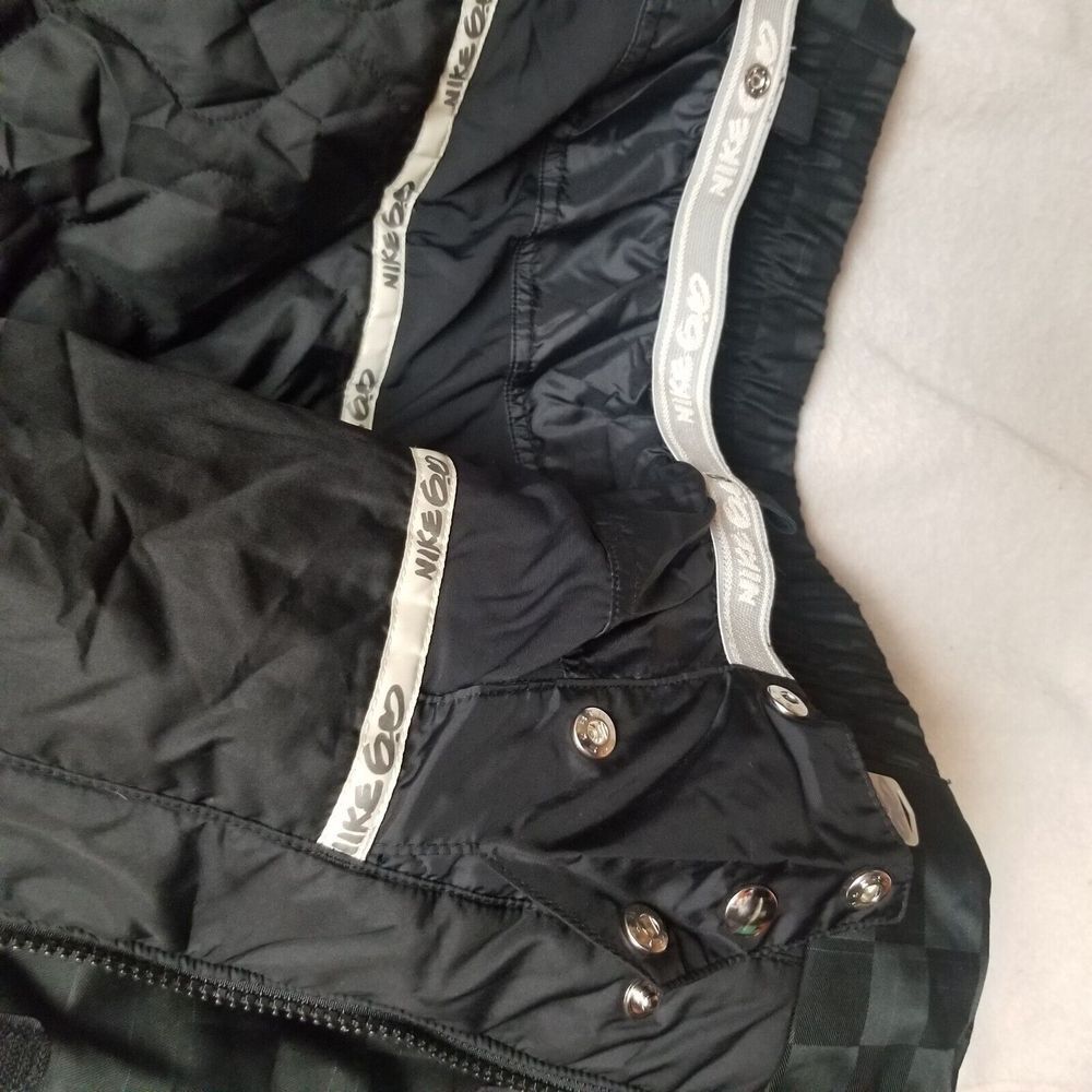 Nike SB Hooded Jacket Black Checkered Padded Skateboarding Coat Small - Picture 6 of 16